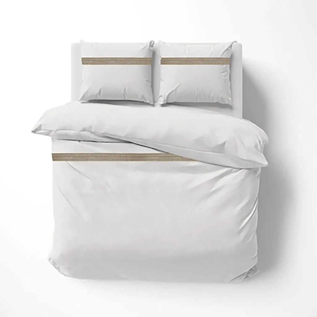 Parure de lit 240x220 en pur coton blanc Laly : douceur et robustesse