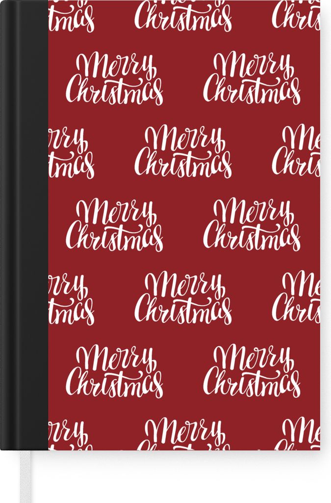 MuchoWow Notizbuch Tagebuch Haushaltsbuch Notebook A5 Zitate - Weihnachten - Muster - Rot - Weiß - Notizblock - Notizheft - Notebook - Schreibbl...