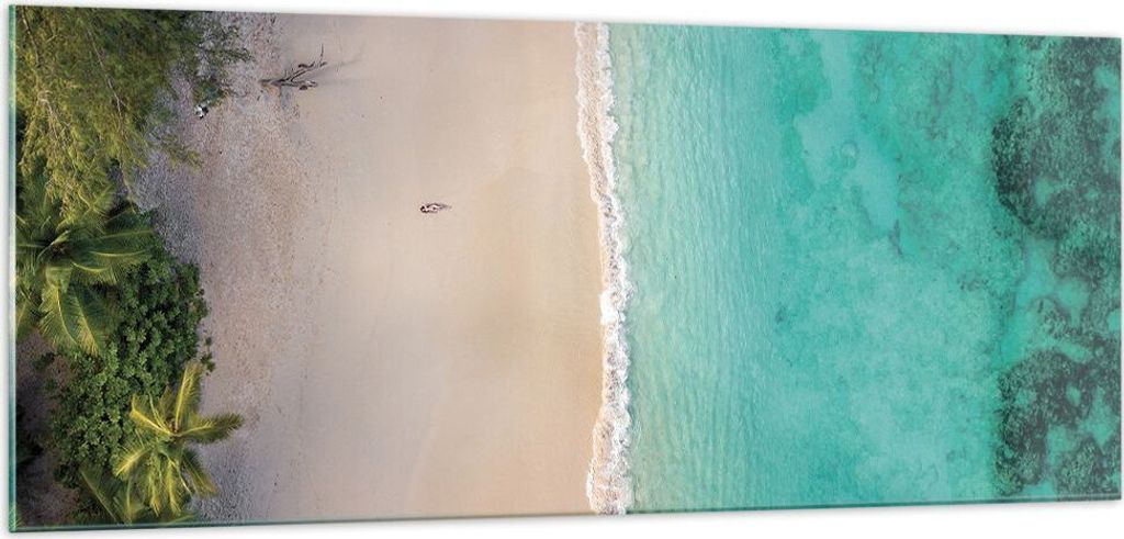 Bilder auf glas - Einteilig - Strand Tropen Rand - 100x40cm - Glasbilder - Wandbilder - Bilder - zum Aufhängen bereit - Wanddekoration aus Glas - ...