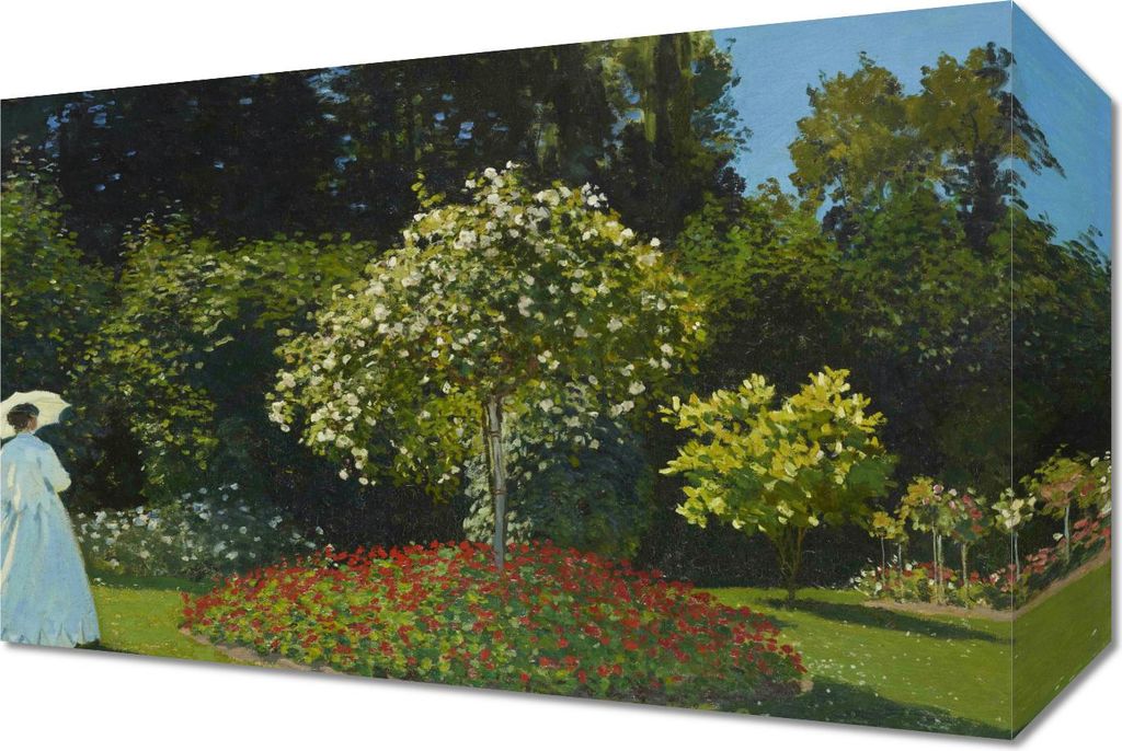 Bild 30x20cm Dame im Garten, Monet Vintage für das Wohnzimmer
