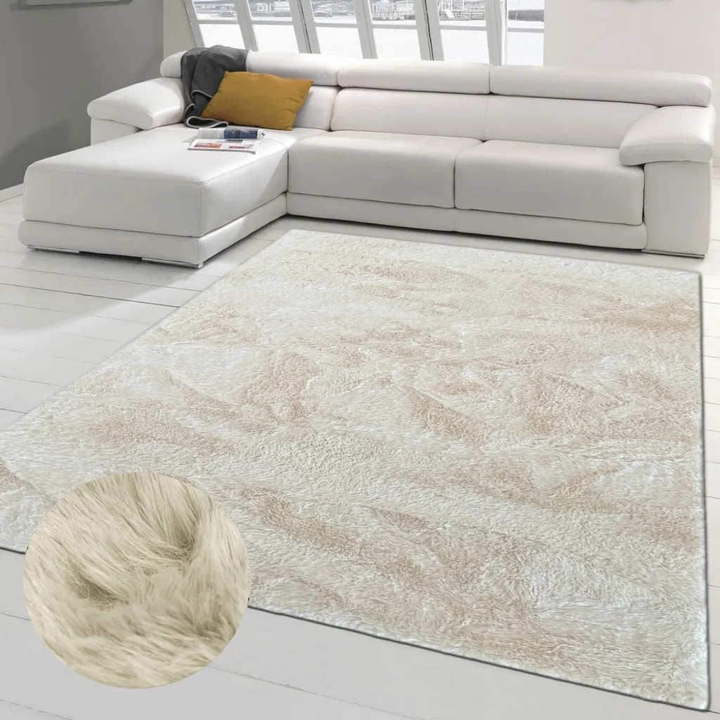 Tapis beige 140x200 anti-froid - Solution sol dur et froid chambre