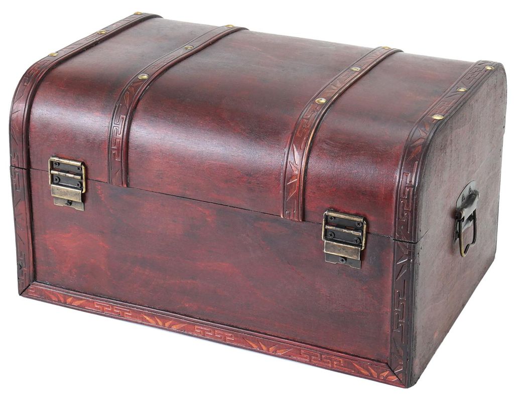 HMF Schatztruhe aus Holz mit Vintage Metallverschluss, 35 x Produktbild 