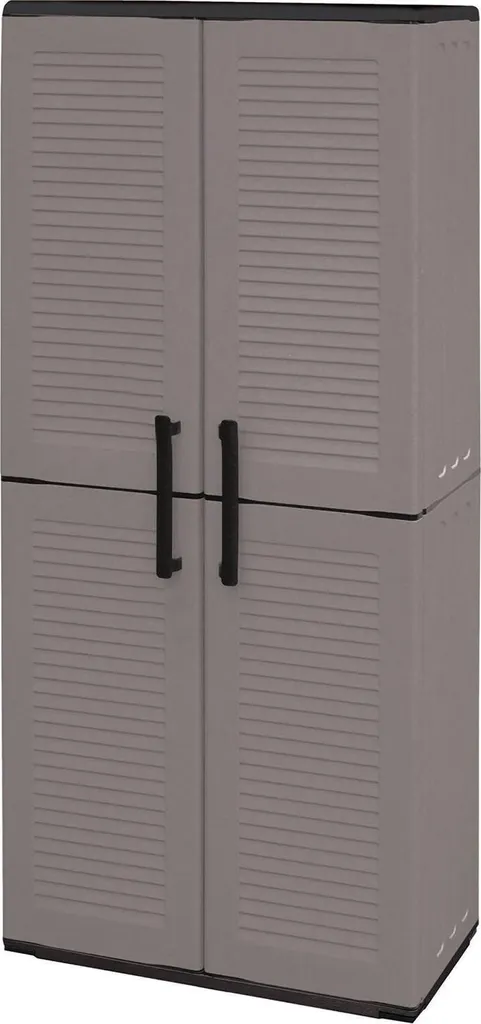 Dmora Armadio da Esterno Akina 37x68x163h cm Grigio, 2 Ante Resistente ai Raggi uv, Impermeabile Italy