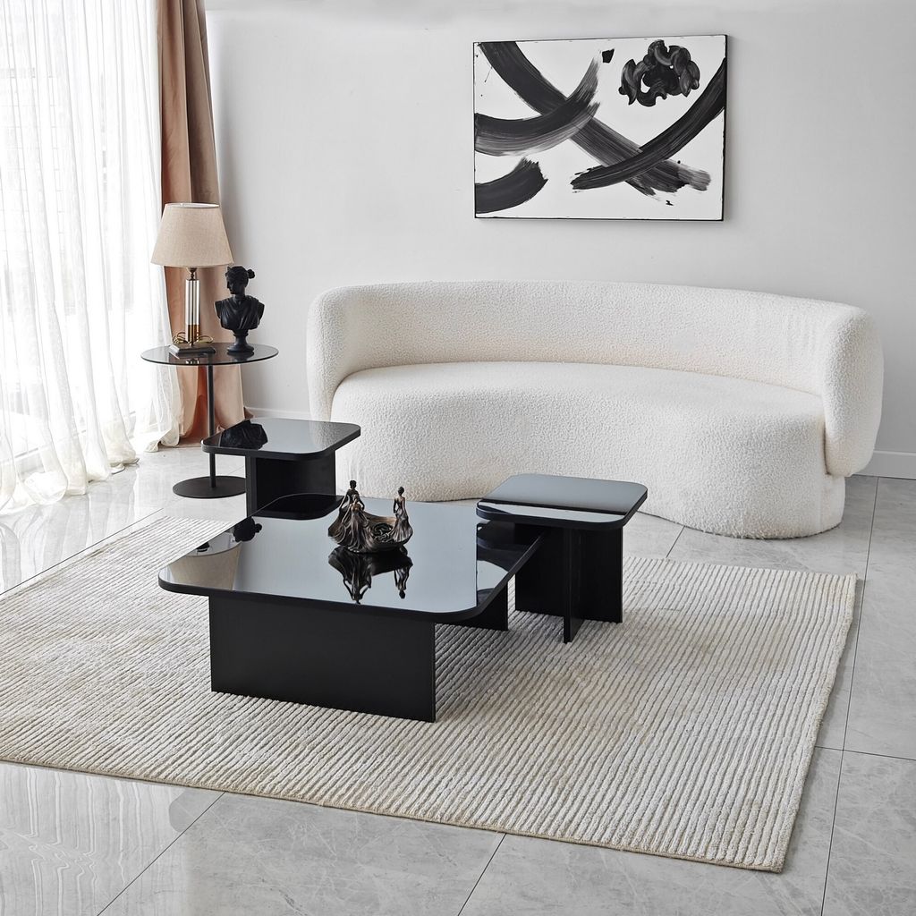 Skye Decor, Jazz - Black, Fume, Couchtische, Schwarz, 80 x 30 x 80 cm