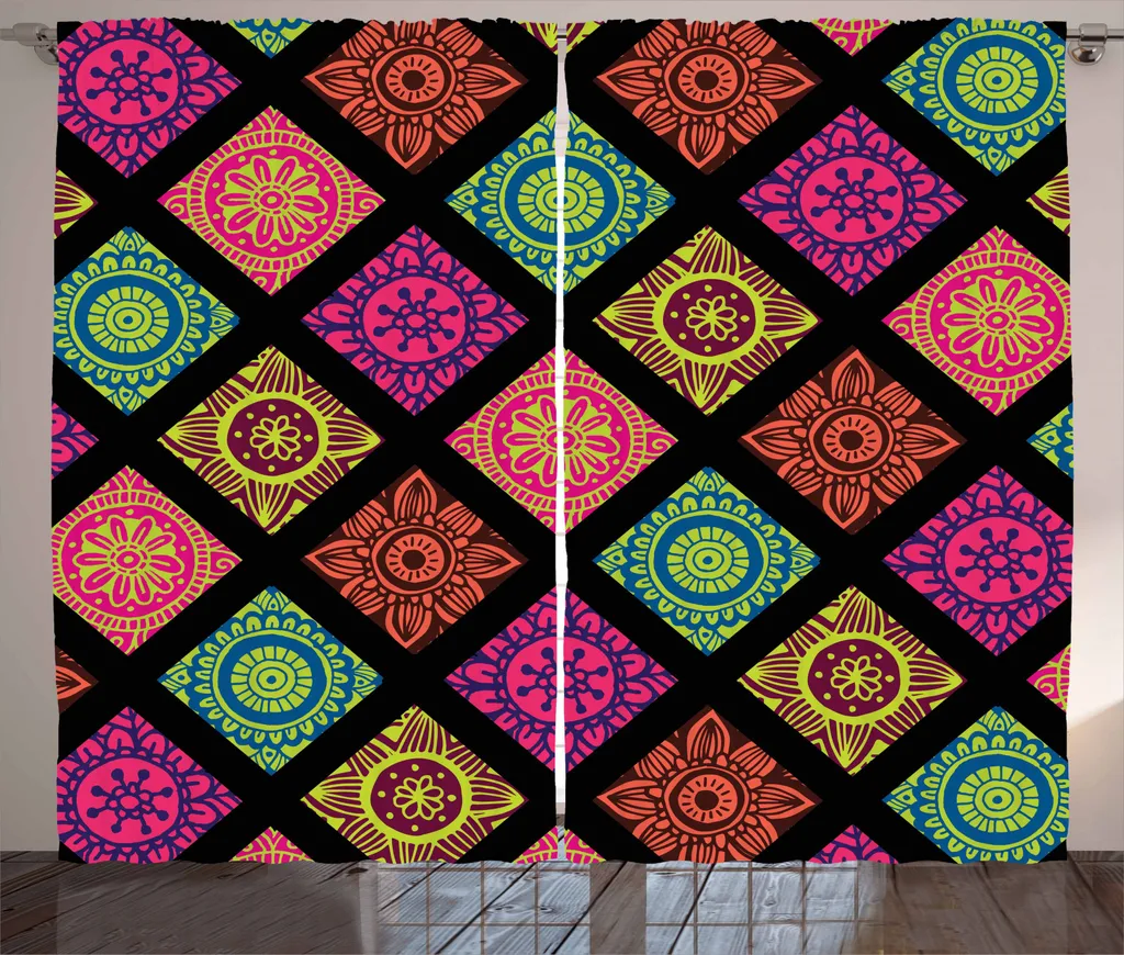 Tenda Rustica Mandala ABAKUHAUS | Set 2 Pannelli 280x245cm Lavabili