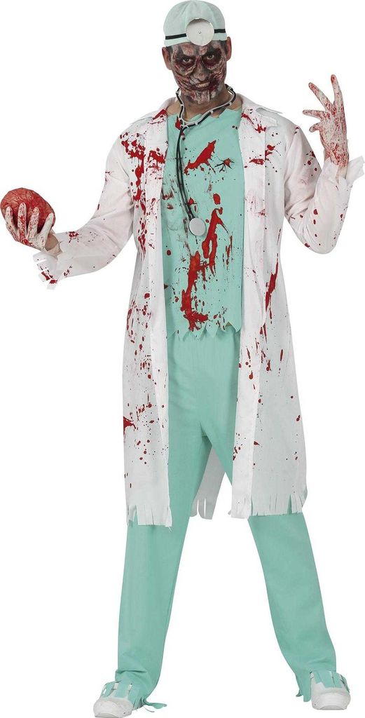 Fiestas Guirca - Arzt Zombie-Kostüm für Herren Set FG1343 (L) (Blau/Weiß)