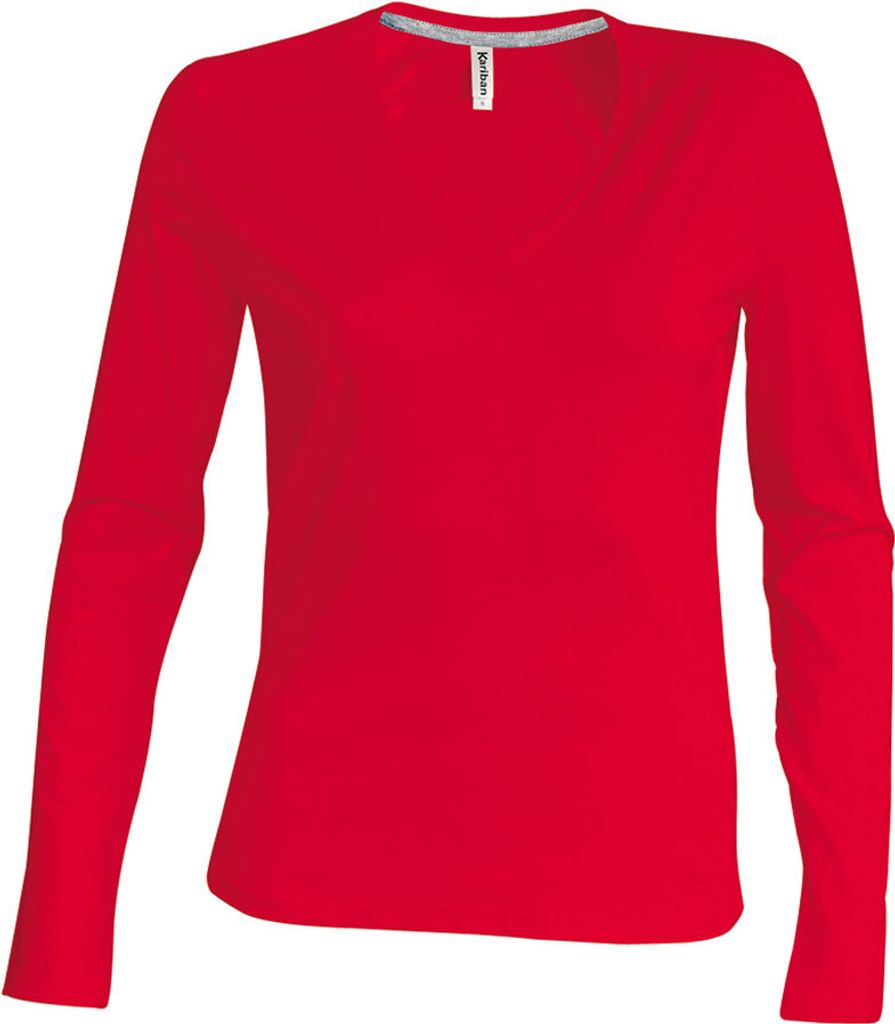 Kariban T-shirt donna a maniche lunghe con scollo a V Immagine del prodotto 