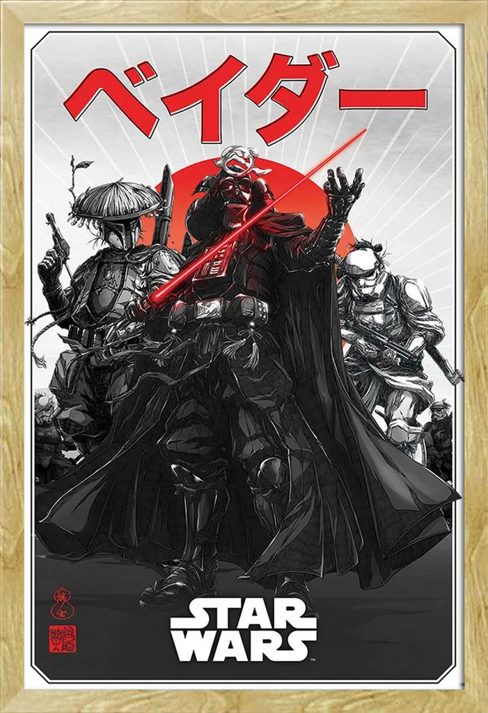 Affiche Star Wars Visions Da-ku Saido Encadrée 61x91cm Cadre Bois Hêtre