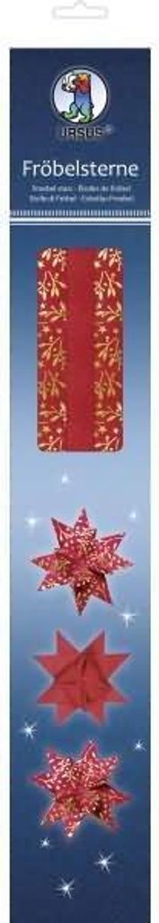 Faltstreifen Fröbelsterne 1,5x45cm VE=80 Streifen rot/gold Produktbild 