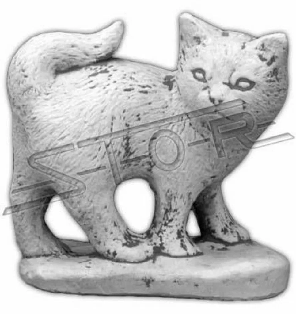 Figurine Chat Déco en Pierre Sculptée pour Terrasse et Balcon - Modèle 494