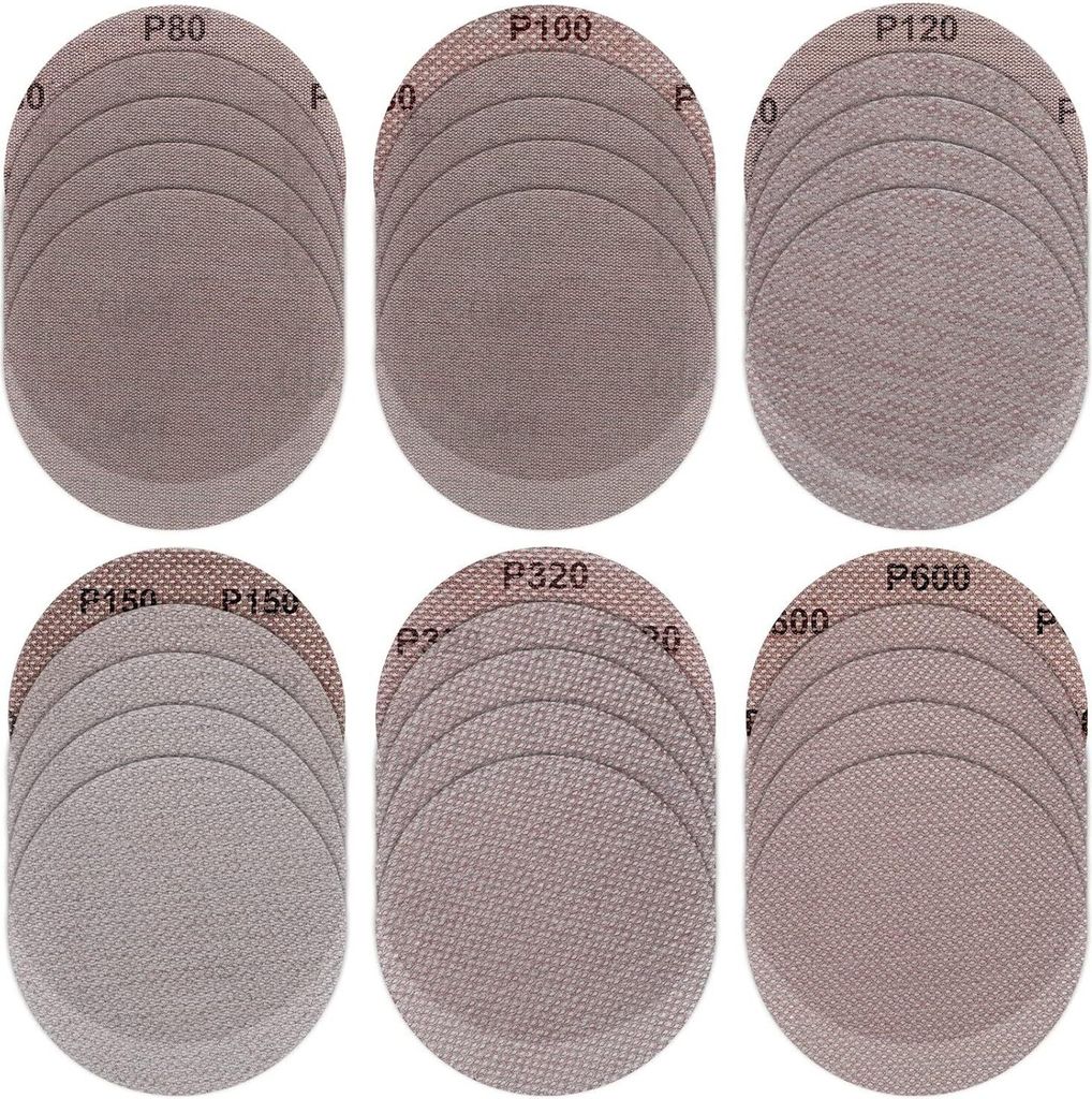 30 Stück Schleifscheiben, Schleifgitter Mesh Klett-Schleifscheiben Ø 125mm Staubfreie Schleifnetz Schleifscheibe Antiblockierende Schleifpads Sch...