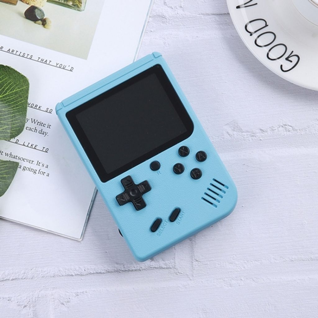 MK800 3.0 Zoll Macaron Mini Retro Classic Handheld Game Console für Kinder Eingebaut 800 Spiele, Unterstützung AV-Ausgang (blau)