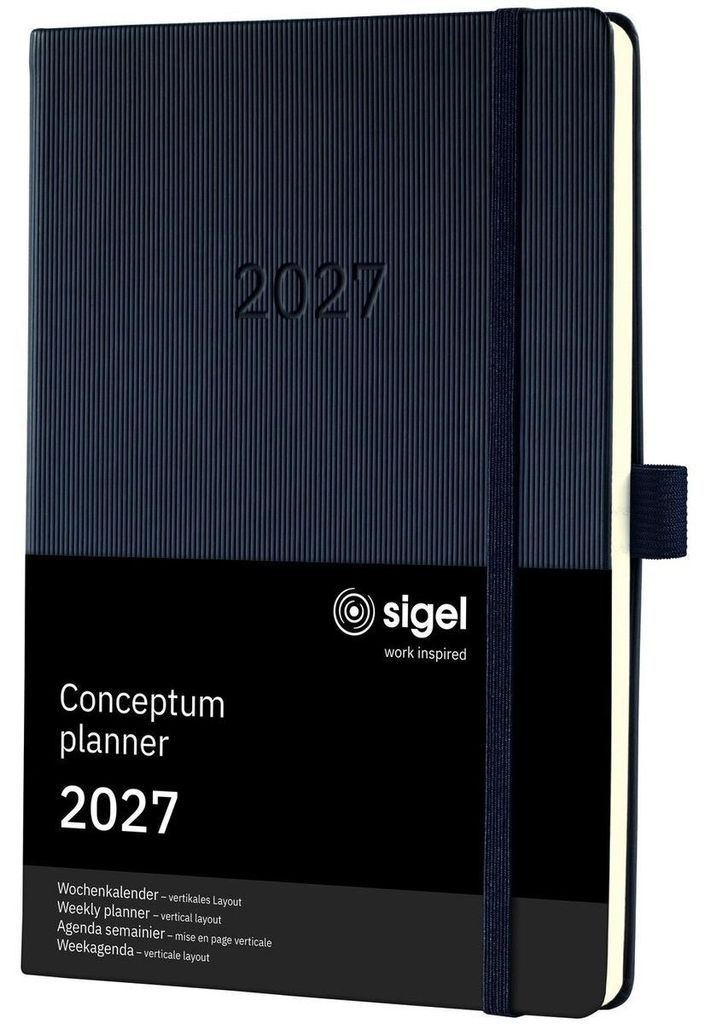 Wochenkalender Conceptum 2027 Layout vertikal schwarz 400 Seiten ca. A5