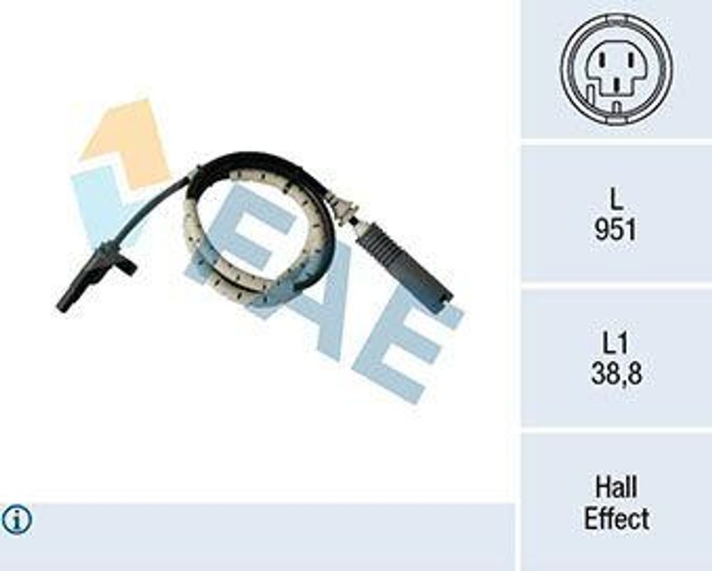 FAE 78185 Raddrehzahlsensor OE 34526762476 kompatibel mit 1er E81, 1er E87, 1er E88, 1er E82, 3er E90, 3er E93, 3er E92, 3er E91