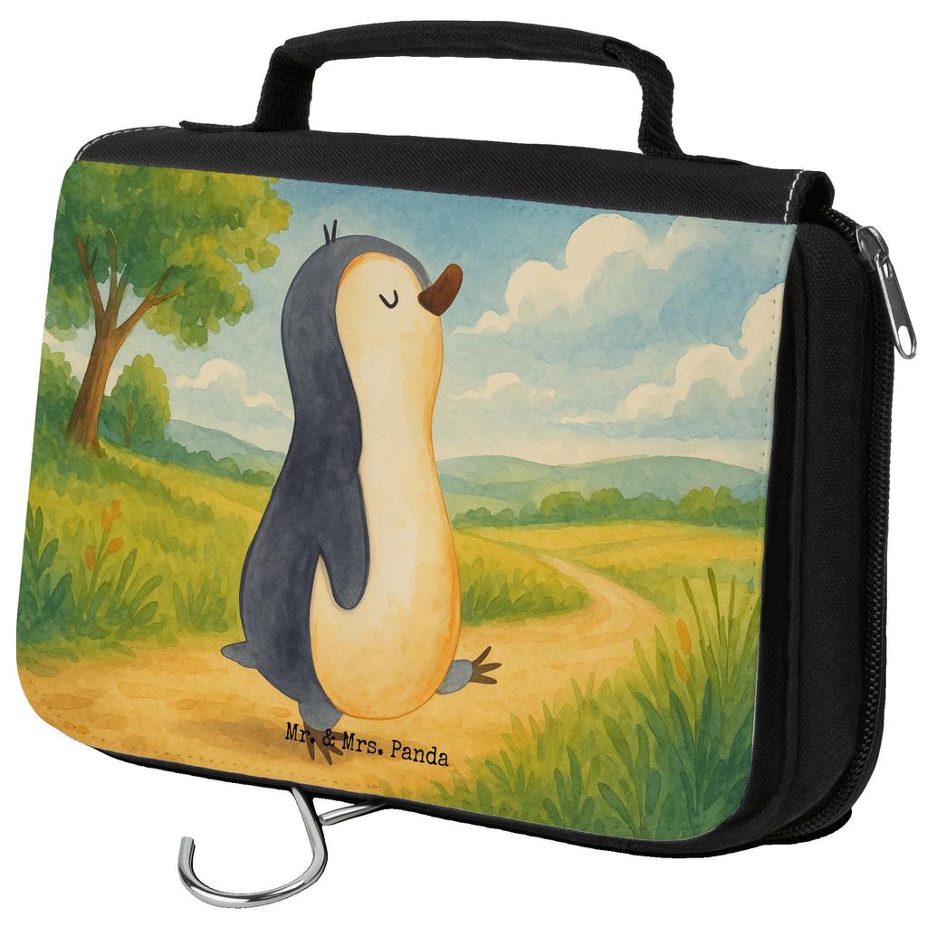 Mr. & Mrs. Panda Kulturbeutel Pinguin marschieren Design - Weiß - Geschenk, Familie, badtasche, Bruder, Stolz, beautycase, kulturtäschchen, Pingu...
