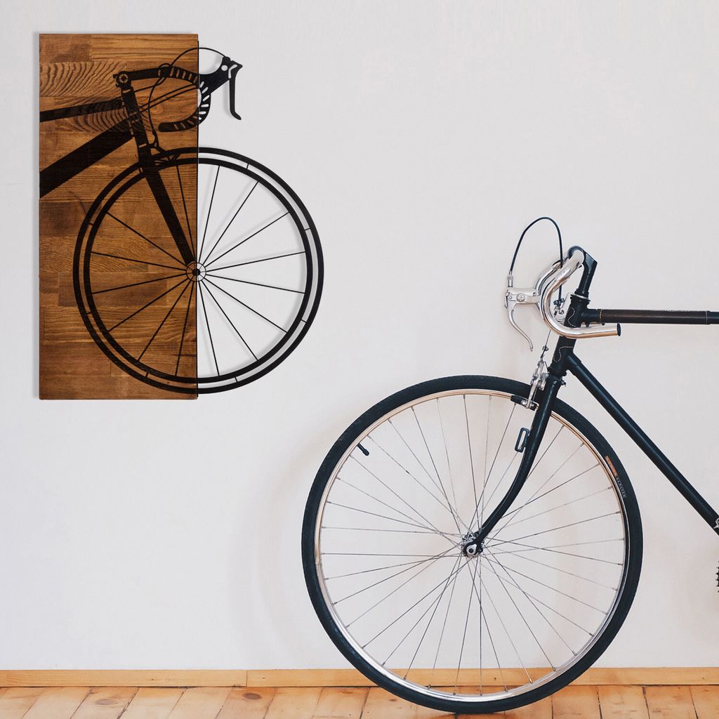 Wallity, Bisiklet, Wanddeko, Schwarz, Holz, 45 x 58 cm Produktbild 