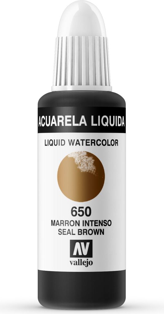 Liquid Watercolor Vallejo 33650 Seal Brown 32ml Seal Braun Aquarell Farbe