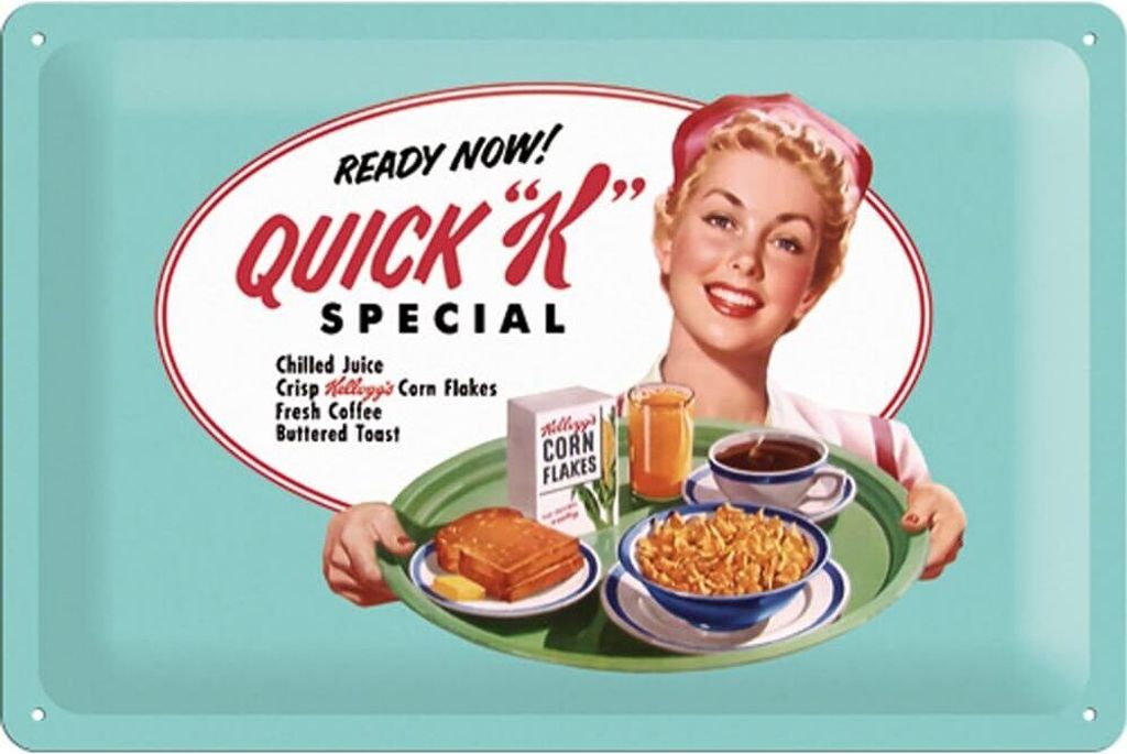 Nostalgic-Art - Blechschild 20 x 30cm - Kellogg ́s Quick "K"