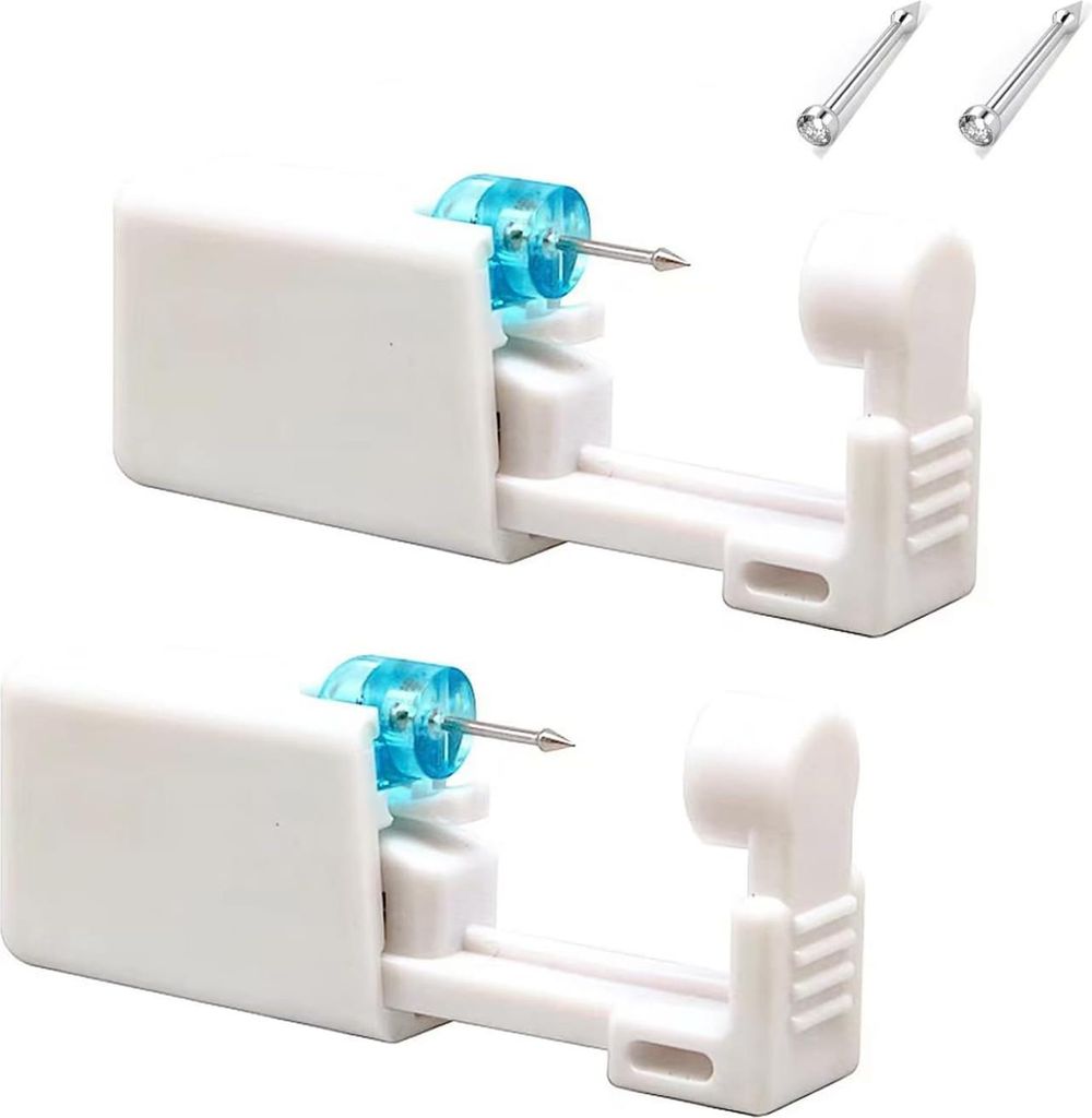 2 Stück Einweg Nasenpiercing Stecher Set, Steriles Produktbild 