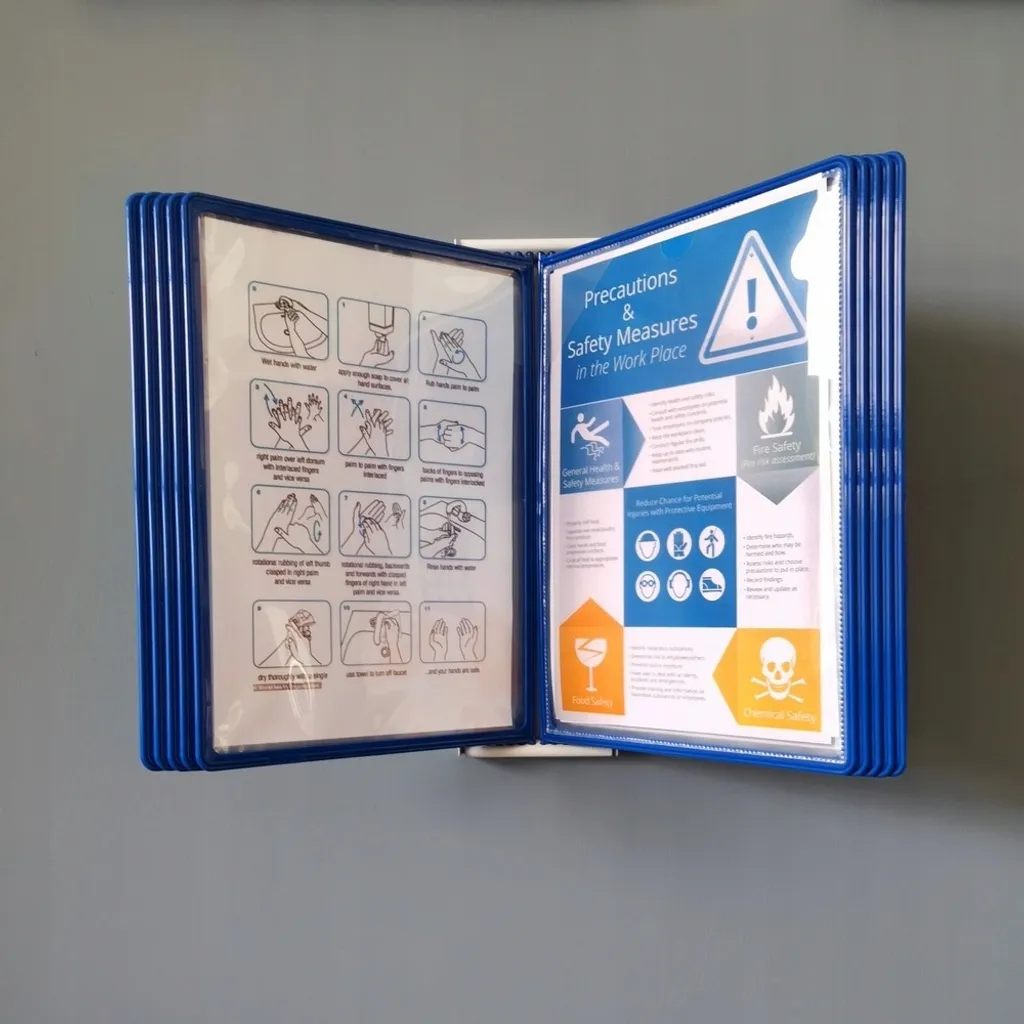 Système de plaques pochettes murales contre la perte de documents A4 - 5