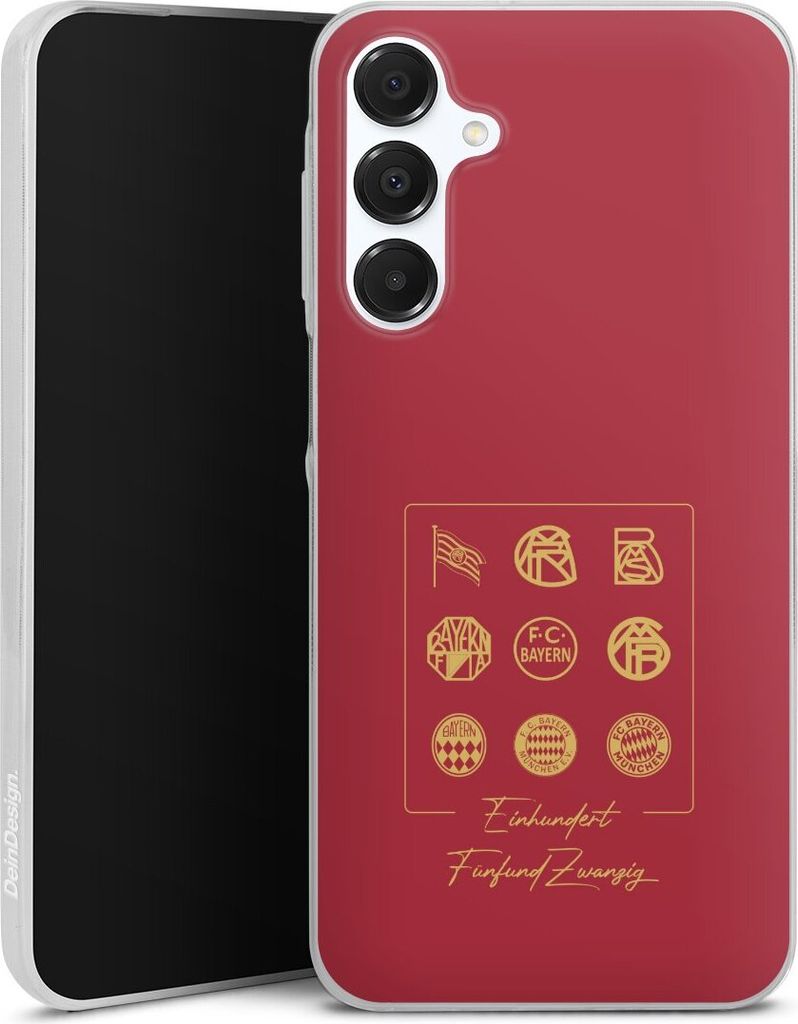 DeinDesign Slim Hülle für Samsung Galaxy A16 5G Silikon Case Ultra Dünn Handyhülle FC Bayern München Fanartikel FCB 125 Jahre
