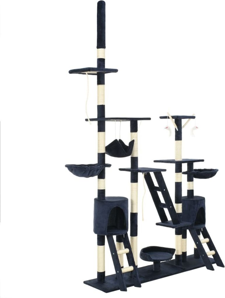 Katzen-Kratzbaum mit Sisal-Kratzsäulen 230 - 250 cm Blau
