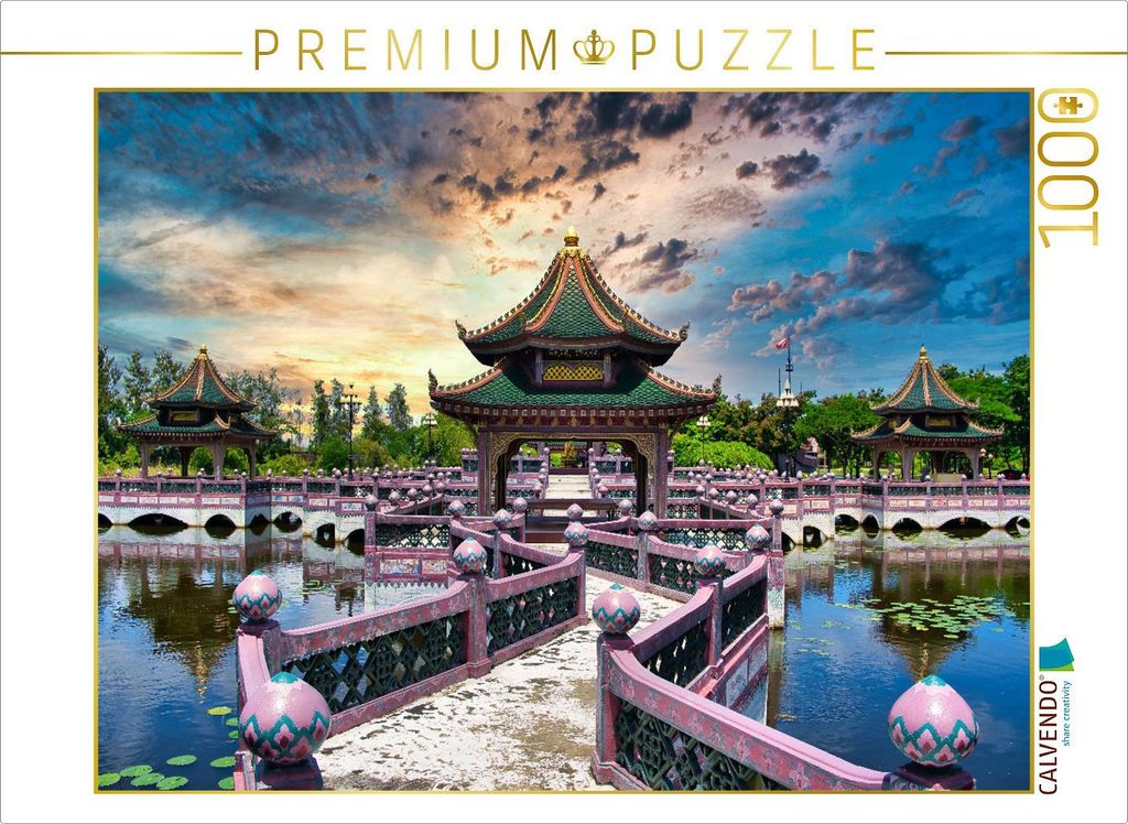 CALVENDO Puzzle Die Sala Ramayana im uralten Palast 1000 Teile Puzzle quer | 1000 Teile Lege-Größe 64x48cm Foto-Puzzle für glückliche Stunden