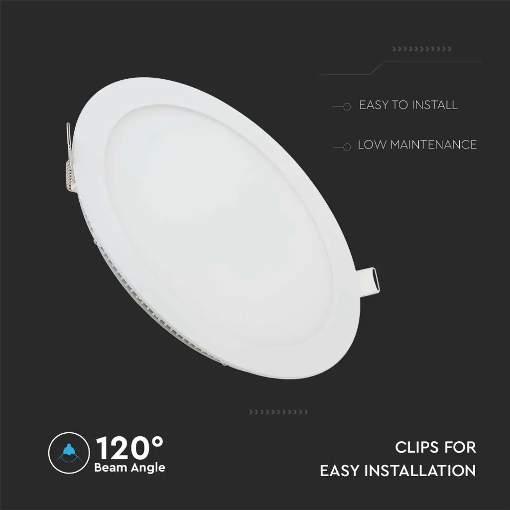 Panneau LED rond miniature série Premium IP20 blanc 12W 1160lm 2700K