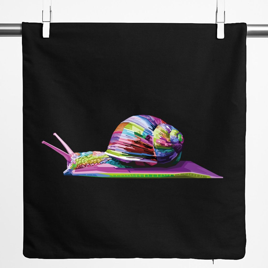 Huuraa Kissenbezug Schnecke Colorful 40x40cm Black Baumwolle Dekokissenbezug Geschenkidee