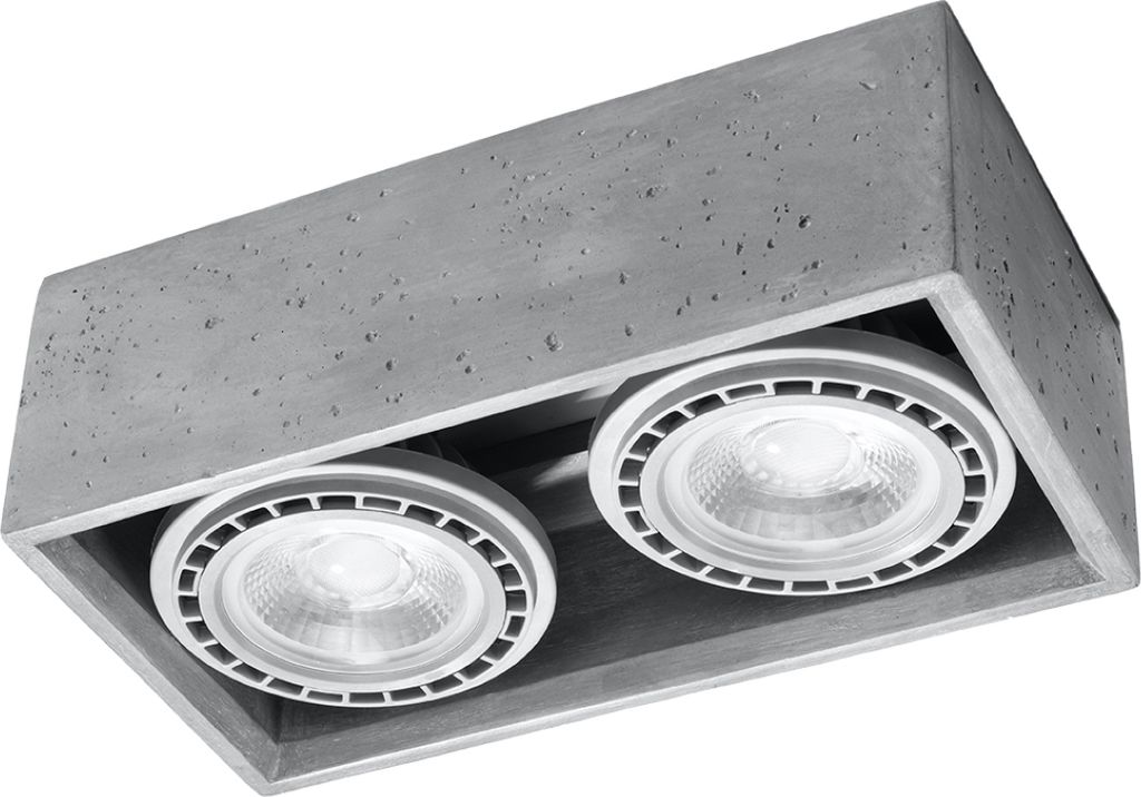 Deckenleuchte QUATRO 2 Beton 2xGU10/ES111 10W Beton Produktbild 