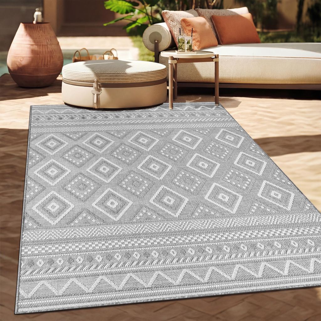 Tappeto per esterni a trama piatta moderno boho etno Immagine del prodotto 