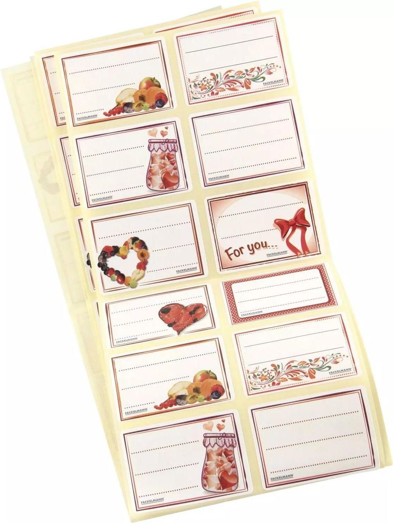 Fackelmann Klebeetiketten farbig 96 Stück; 59870