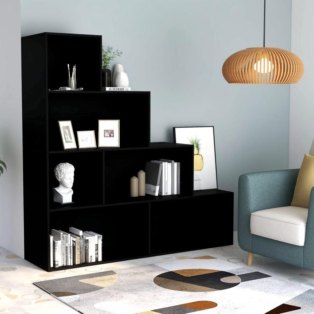 vidaXL Bibliothèque/séparation de pièce noir 155x24x160 cm Image du produit 