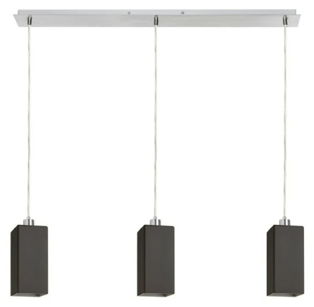 Suspension LIZ III 80 verre noir chrome 230V LED E27 pour salon design