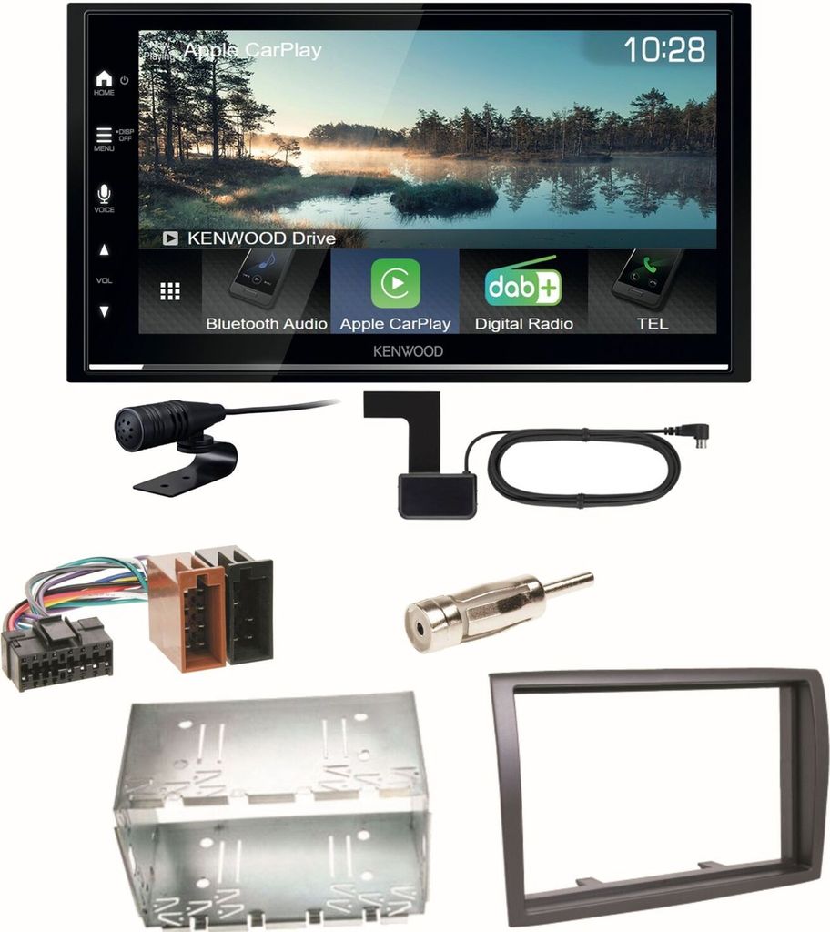 Kenwood DMX7722DABS Android Auto CarPlay Einbauset für Fiat Ducato Boxer Jumper