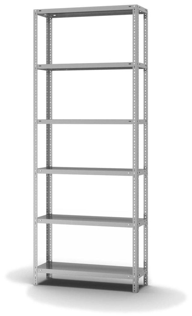 PROREGAL Edelstahl Fachbodenregal Schraubsystem MAGNUS Germany | HxBxT 250x100x30cm | 6 Ebenen | Fachlast 200kg | Edelstahl