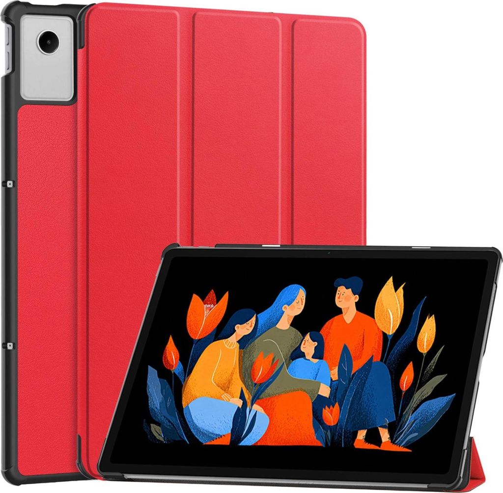 Für Lenovo Idea Tab Plus 12.1 Zoll 3folt Wake UP Smart Tasche Schutz Hülle Rot