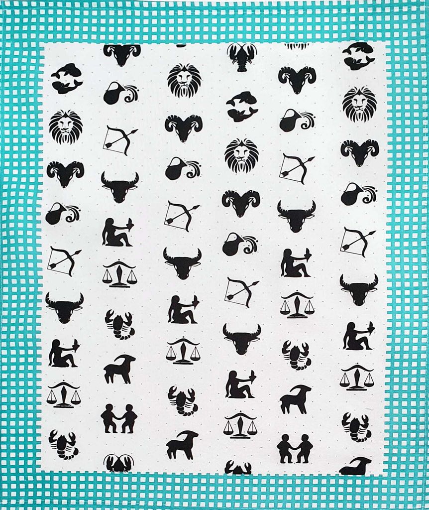 Geschirrtuch, Küchenhandtuch 100% Baumwolle Sternzeichen 50x64cm Türkis