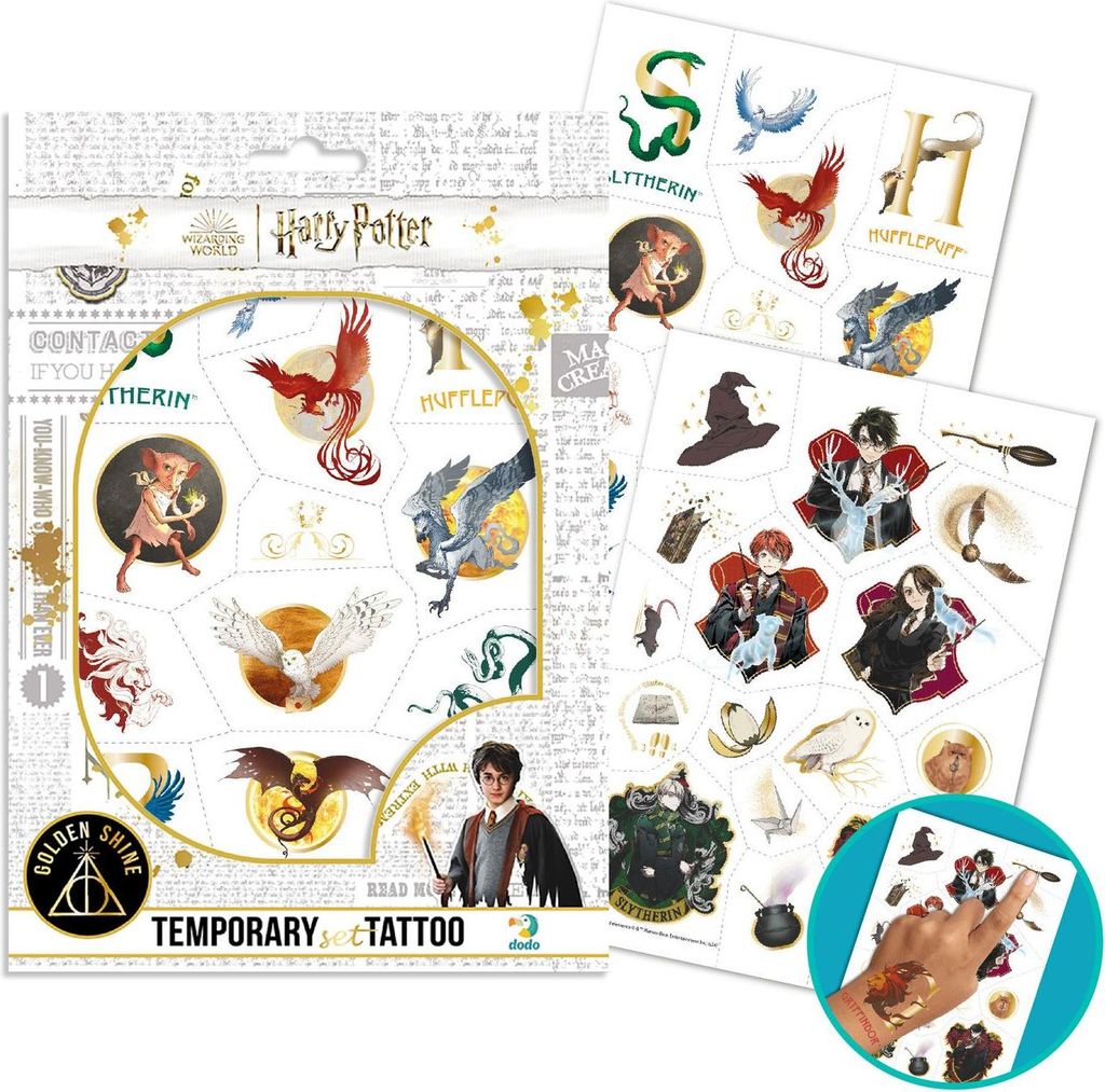Harry Potter Temporäres Tattoo-Set für Kinder, 45-teilig, DODO 200506