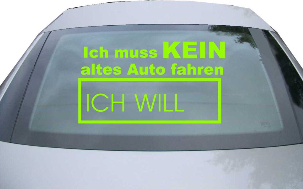 Indigos UG - Aufkleber Heckscheibe & Motorklappe DE7040 - neongrün - 600x336 mm - kein altes Auto - Auto Scheiben Fenster Heckklappe Tuning Racing...