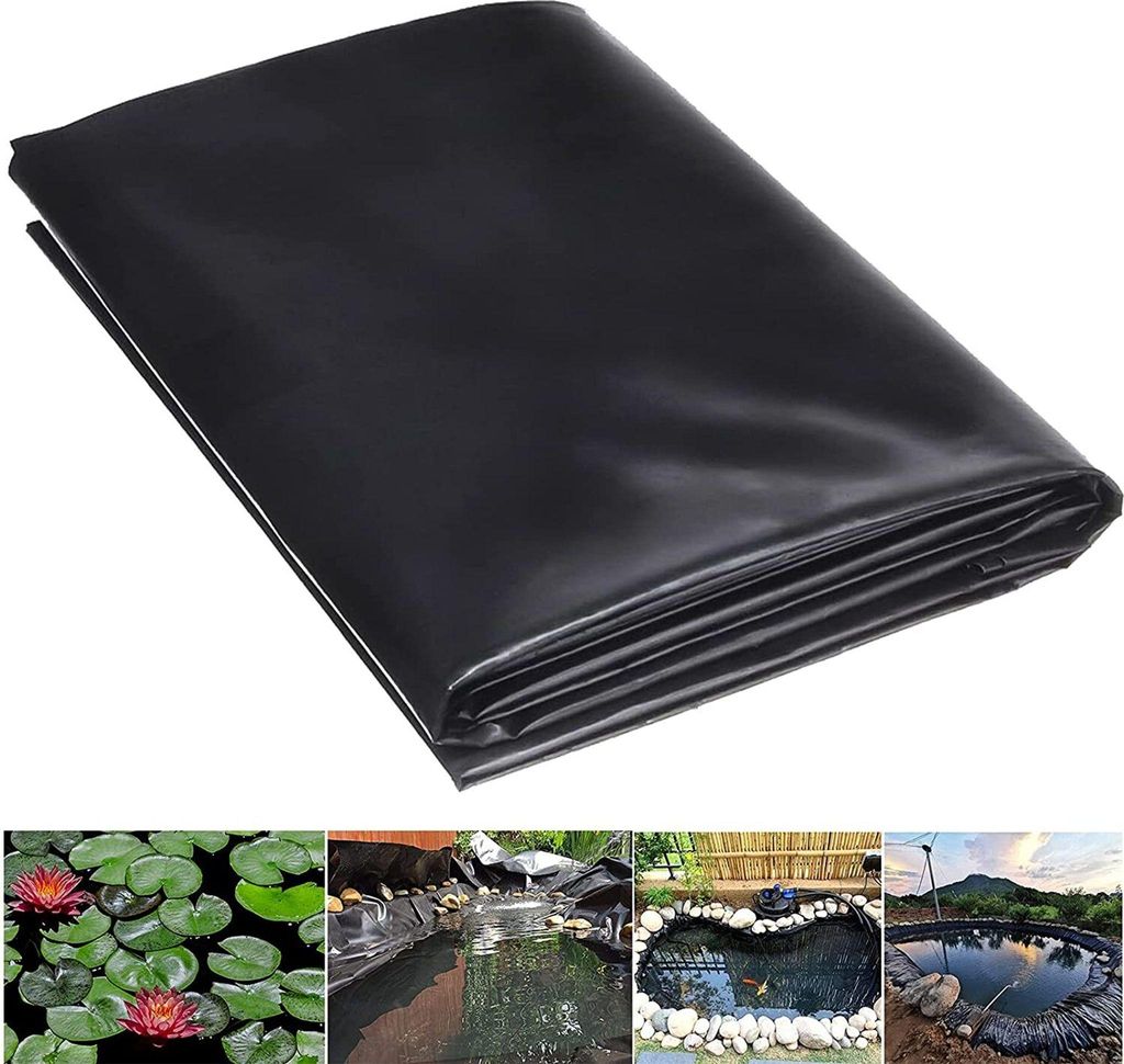 1.5x1.5m Teichfolien Zuschnitt HDPE, UV- und Produktbild 