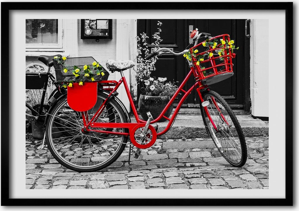 Bild - Bilder - Bilderrahmen - 70 cm x 50 cm - MDF-Rahmen, Wandkunst city-Bike