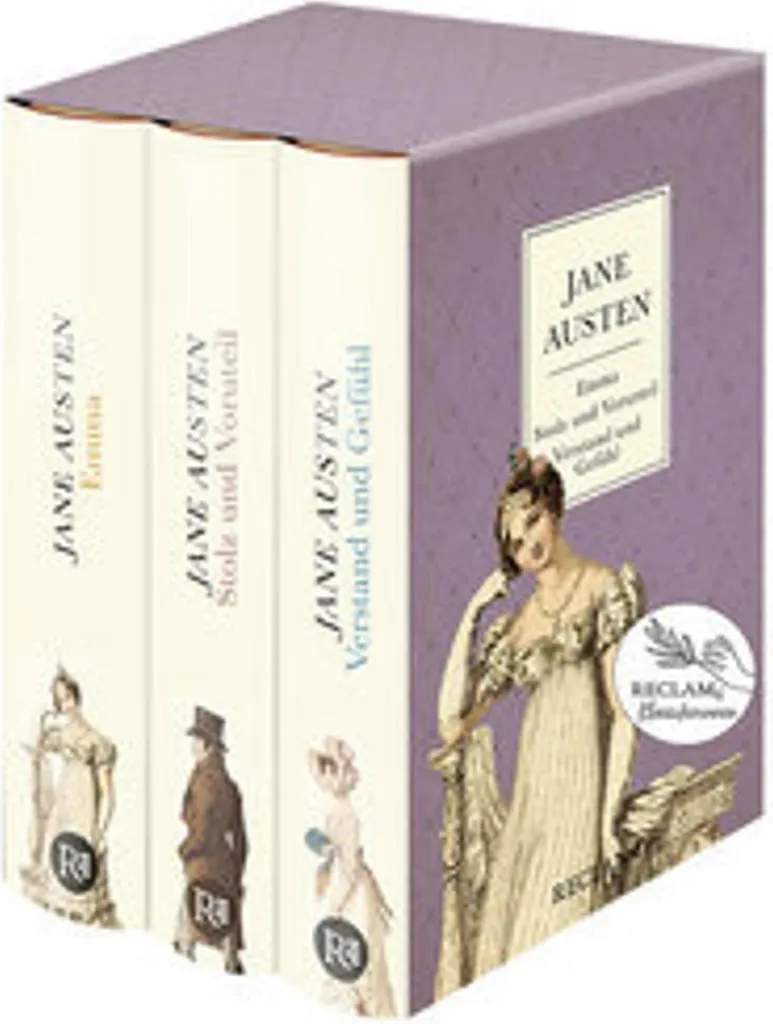 Coffret Jane Austen Reclam 3 Livres : Orgueil et Préjugés, Emma, Raison