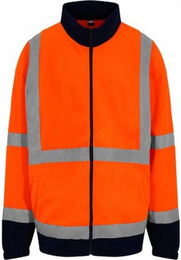 PRO RTX - Fleecejacke hohe Sichtbarkeit für Herren PC4138 (4XL) (Orange/Marineblau)