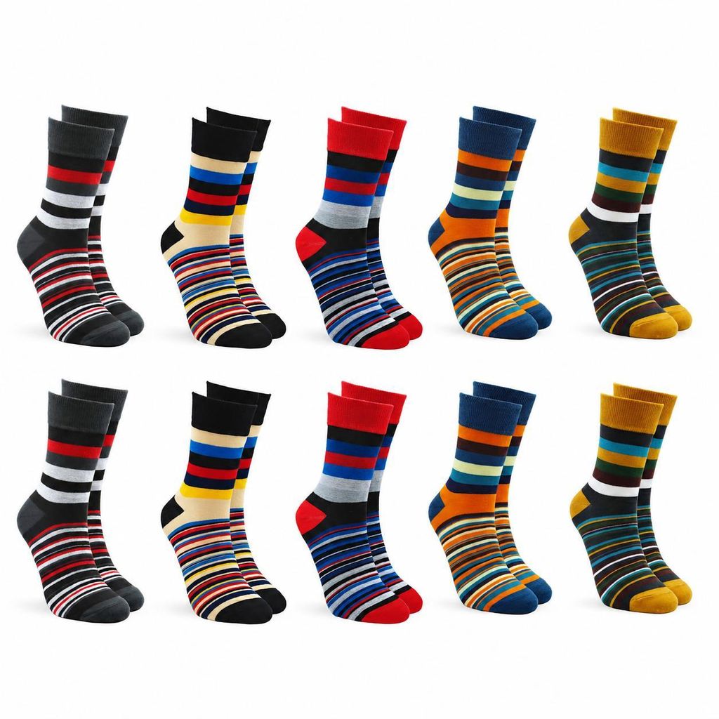 Bunte Streifensocken Uni – Modische Freizeitsocken mit Produktbild 