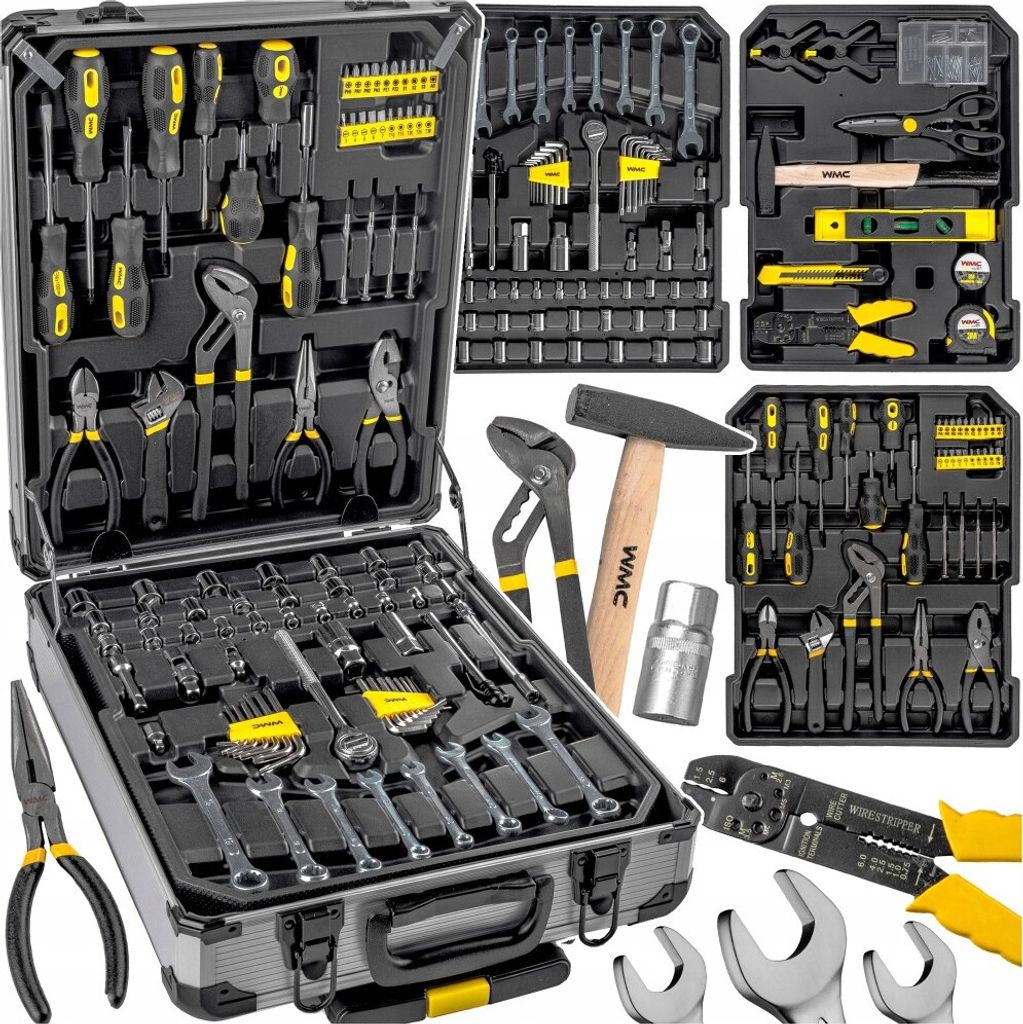 Werkzeugsatz Im Koffer 186 El. Wmc Tools Hammer Zange Bits Schraubenschlüssel