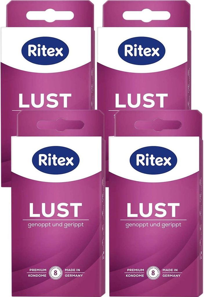 Ritex Lust Kondome 4 x 8 Stück Genoppt & Gerippt für intensive Gefühle Set