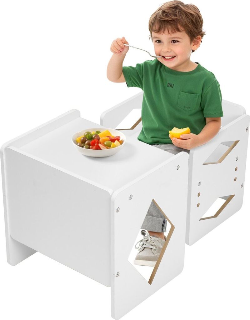 Kinder Montessori activiteitentafel, leersstoel set, hout, Productafbeelding 
