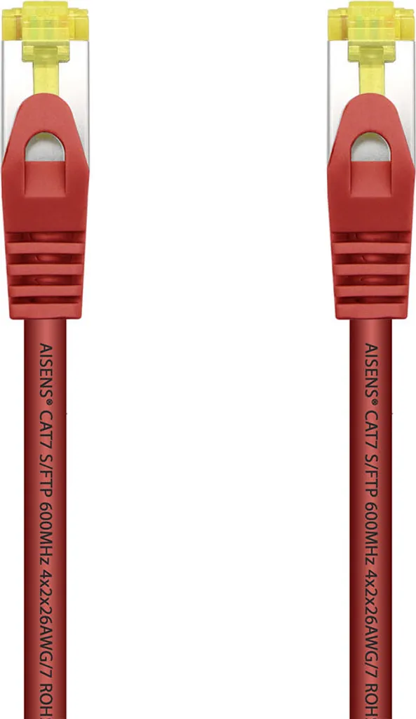 Câble RJ45 Court 25cm Cat.7 pour Baie de Brassage et Switch Aisens Rouge