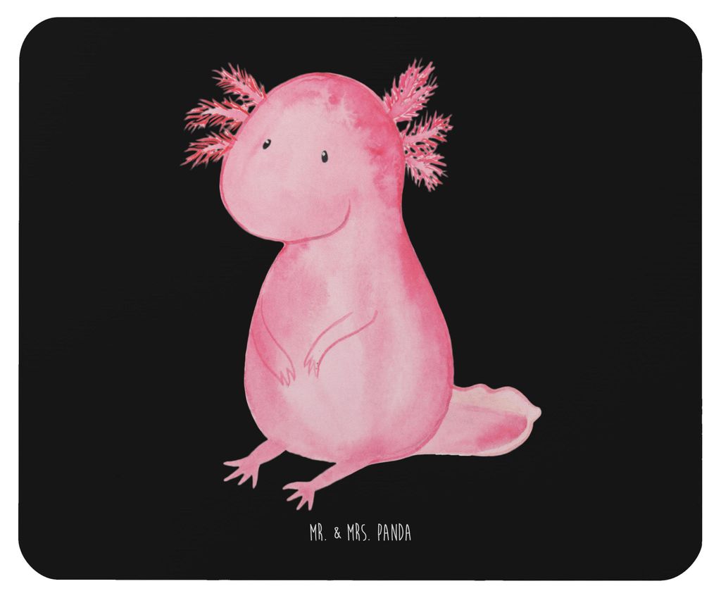 Mr. & Mrs. Panda Mousepad Axolotl Niedlich - Schwarz - Geschenk, Liebe, Fröhlich, Weisheit, Freundin, Mouse Pad, Lebensweisheit, laptop, mousematt...
